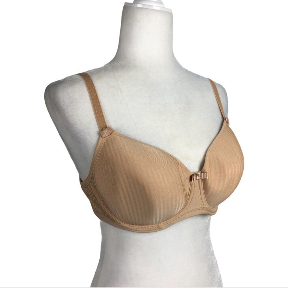 Freya Nude Unpadded Underwire Striped Bra Size 34D